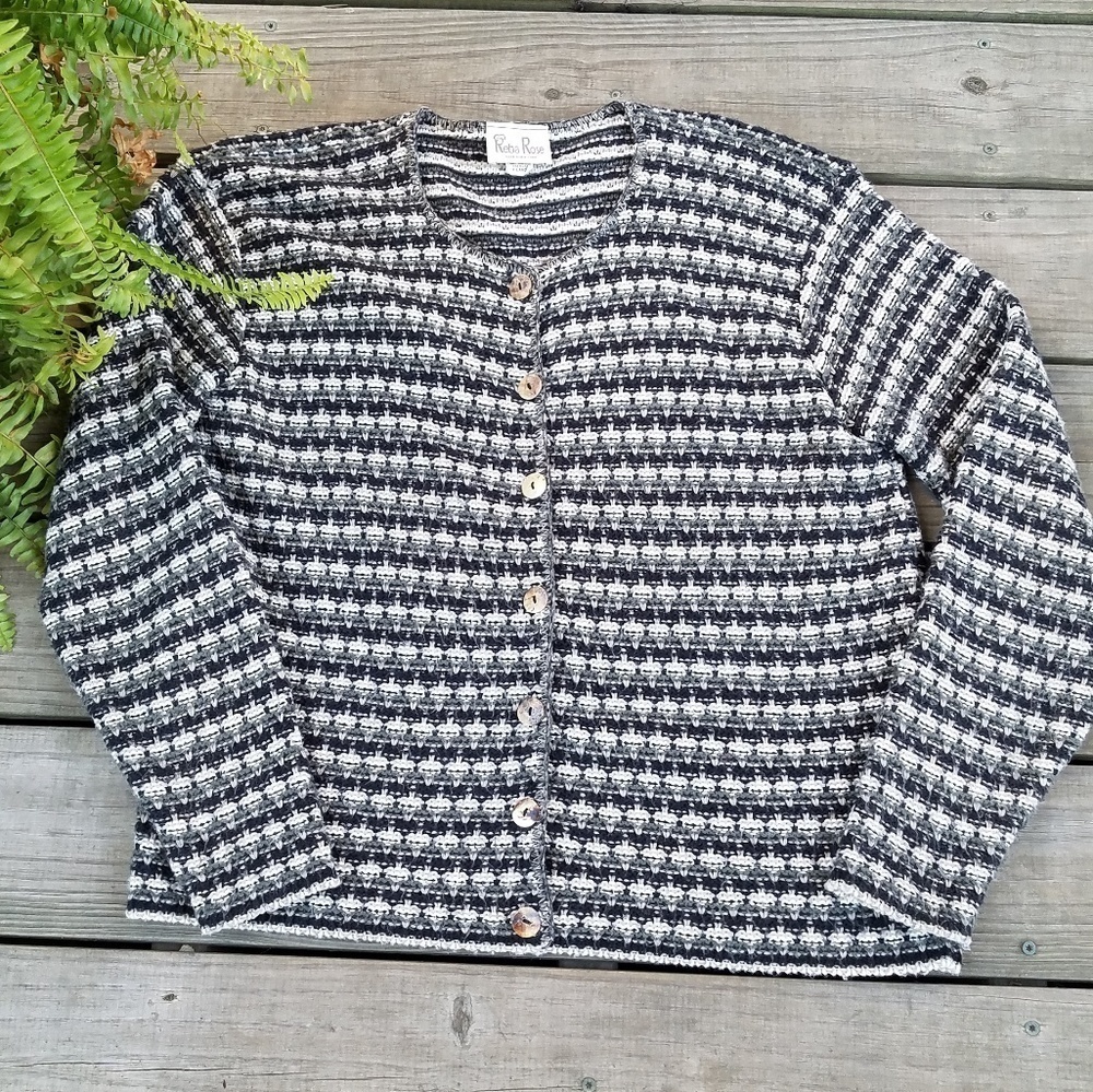 Vintage reba rose button front cardigan